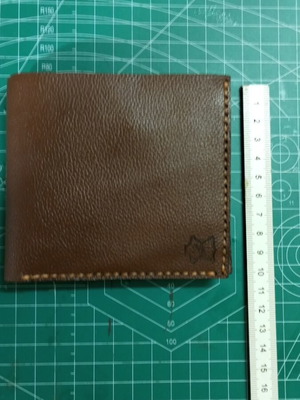 Handmade soft wallet from genuine cow leather, new, brown