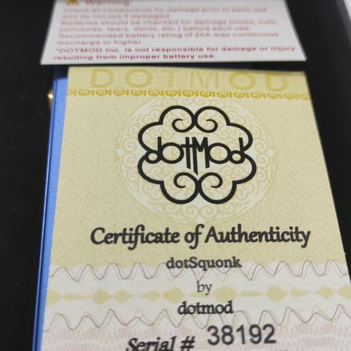 DotMod dotSquonk Box new, mechanical squonk mod blue