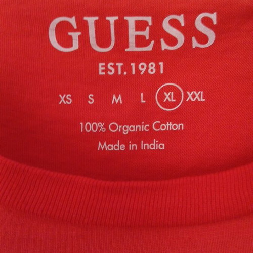 Guess men's t-shirt new, organic cotton, orange, XL
