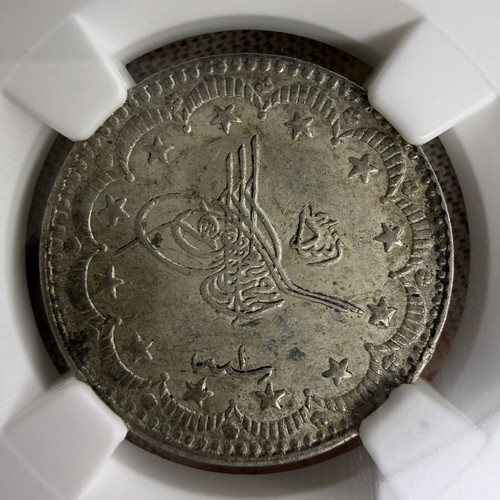 Ottoman Empire 5 Kurus Mehmed V silver coin certified NGC MS61 new