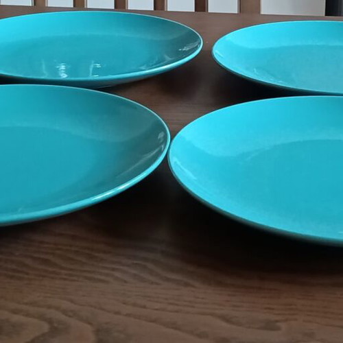 IKEA ceramic plates set of 4 turquoise like new