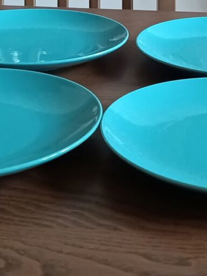 IKEA ceramic plates set of 4 turquoise like new