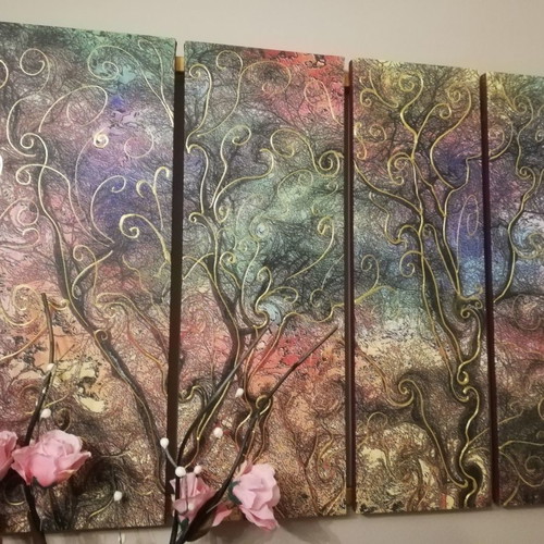 Four-Panel Canvas Painting used