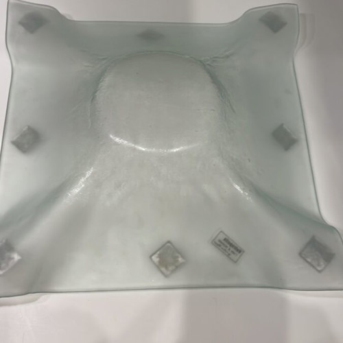 Vetropolis Square Deep Serving Platter like new with Metal Details