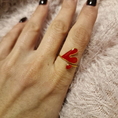 Heart ring with liquid glass new