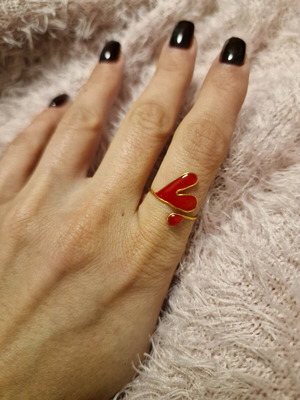 Heart ring with liquid glass new