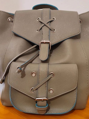 Doca backpack gray with turquoise details, new