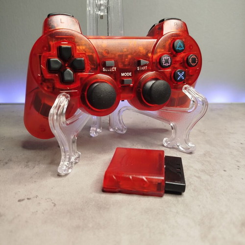 Wireless Controller for PlayStation 2 New, Transparent Red