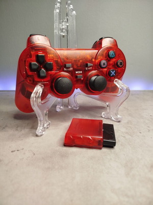 Wireless Controller for PlayStation 2 New, Transparent Red