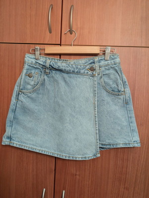 Pink Woman jean shorts-skirt used, size 38, like new