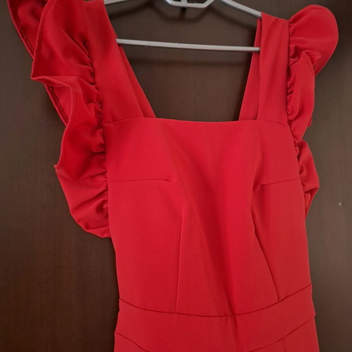 Brigitte jumpsuit with open back, red, size S