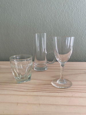 Shot glasses used, set of 3 pieces