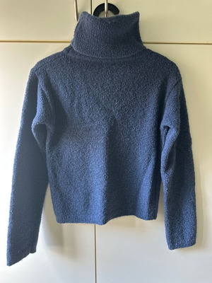 Kookai Bouclé Knit Funnel Neck Sweater Blue like new