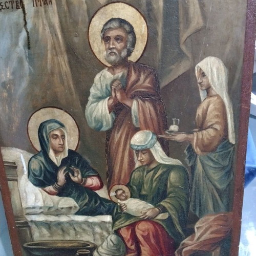 Religious icon The Nativity used 1930-40, 42x30 cm from Drama