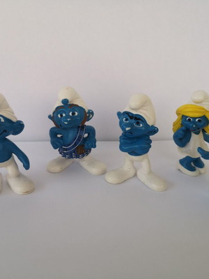 Smurfs figures used, pack of 5