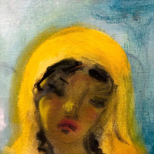 Doris oil painting by Michail Papageorgiou used, 50x60 cm with frame