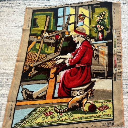 Diamant embroidery used 60x80 with woman at loom