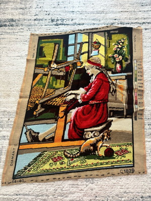 Diamant embroidery used 60x80 with woman at loom