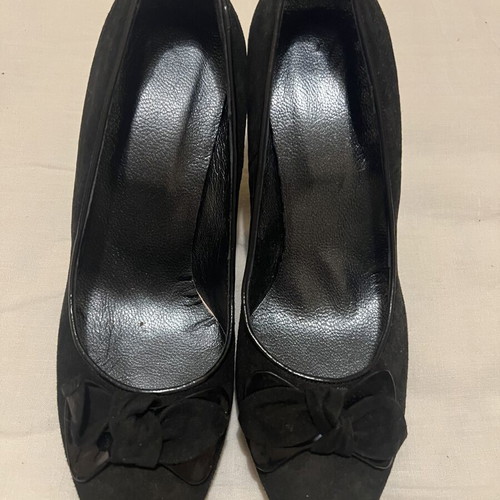 Peep toe leather pumps black size 41 new