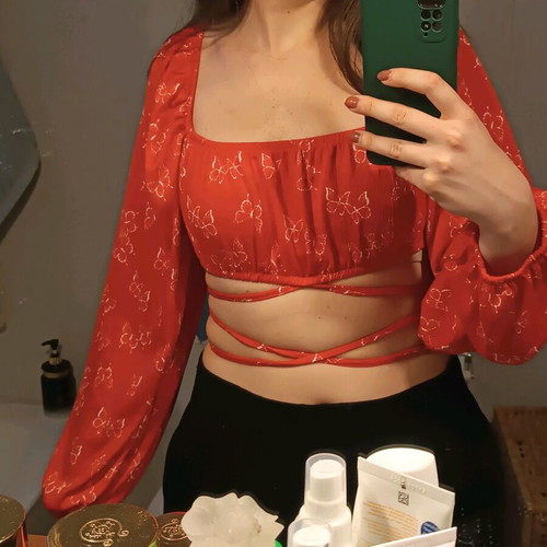 H&M top new, size small, red