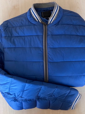Winter jacket used for boy 12-13 years blue electric with gray trim