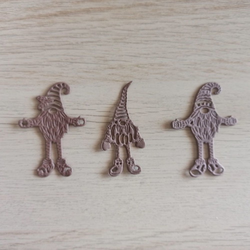 Gnomes brown foam design new, set of 3 pieces