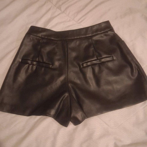 Stradivarius Mini Shorts black faux leather like new