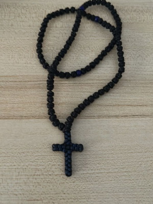 Komboskini synthetic 100 knots with blue cross detail, new