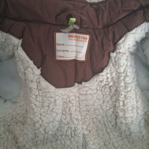 Baby brown jacket 12 months unisex Orchestra lightly used