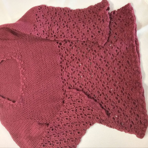 Handmade blouse used, burgundy, size M