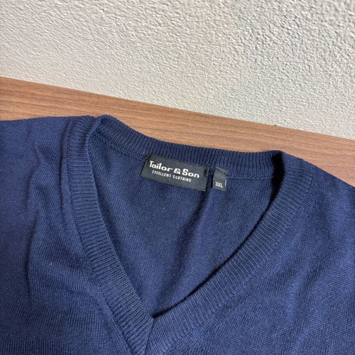 Tailor & Son sweater 3XL dark blue Woolmark blend like new