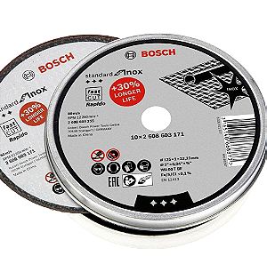 10 Bosch Δίσκοι Κοπής Μετάλλου 125 mm  (WA 60T INOX BF).