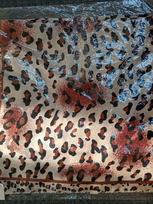 Silk scarf with leopard print, 52x52 cm