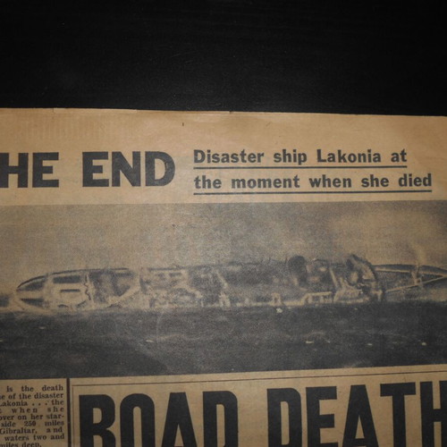 Daily Mirror 1963 newspaper used, Cyprus riots and Lakonia shipwreck