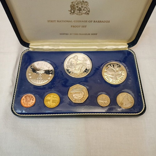 Barbados Proof Set 1973 silver coins, Franklin Mint
