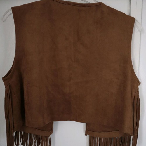 Cowgirl vest with fringes like new, brown, size M