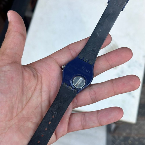 Swatch Fly By Night Loomi GN911 blue watch used, functional