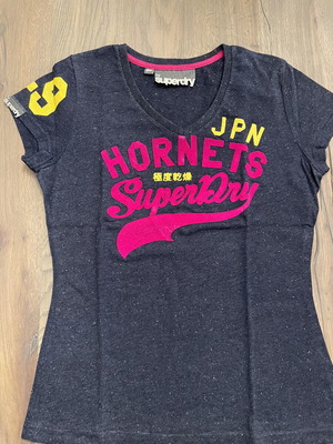 Superdry T-shirt new, blue and pink, size M