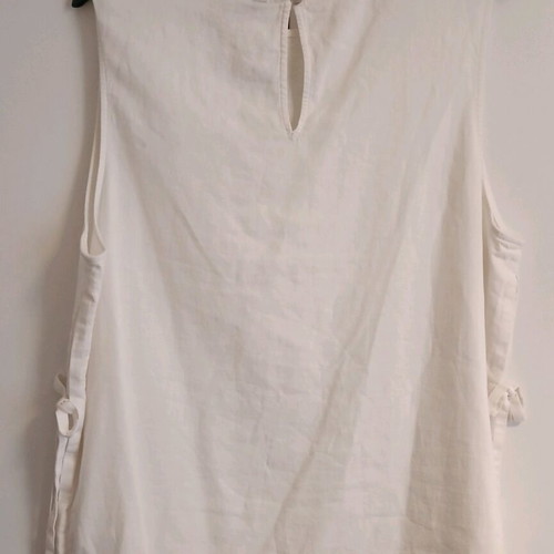Marks & Spencer women's sleeveless white linen top new size 18