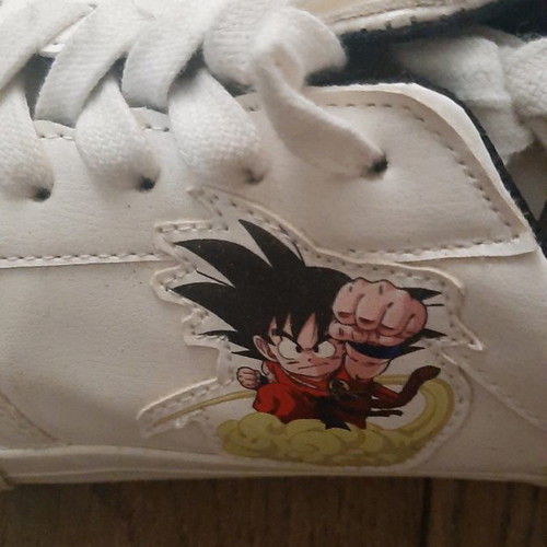 Bershka men's sneakers used, white Dragon Ball