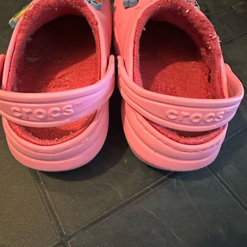 Children's winter Crocs slippers used, sizes 27-28, pink with Peppa