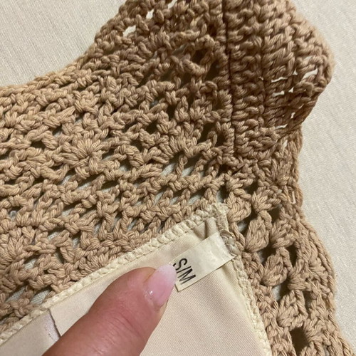 Knitted bikini top like new, beige