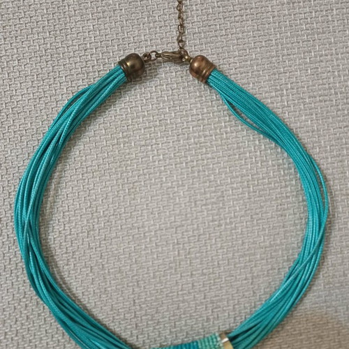 Handmade turquoise necklace like new with metal details