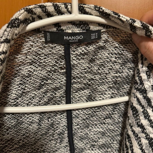 Mango cardigan without buttons like new, black and white, size M