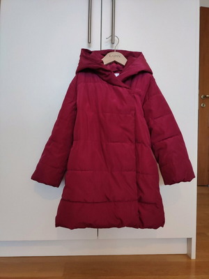 Prenatal puffer jacket used, burgundy, for 4-5 years old