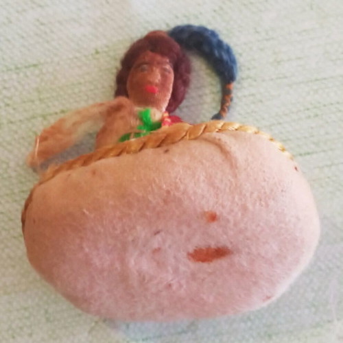 Pincushion Vintage Handmade Souvenir from Madeira 1950s-1960s used