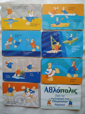 Phoebus Athena 2004 Olympic Phone Cards set, like new, 8 pcs