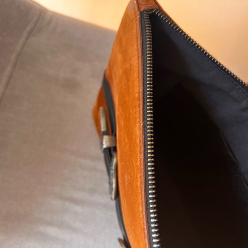 Brown Suede Handbag with Belt Design used, Trendyol