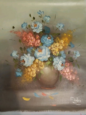 Oil painting on canvas like new, vase with flowers 50x60