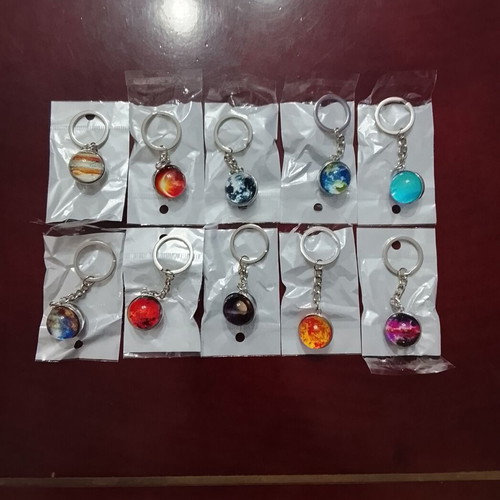 Planet keychains new, set of 10 metal solar system